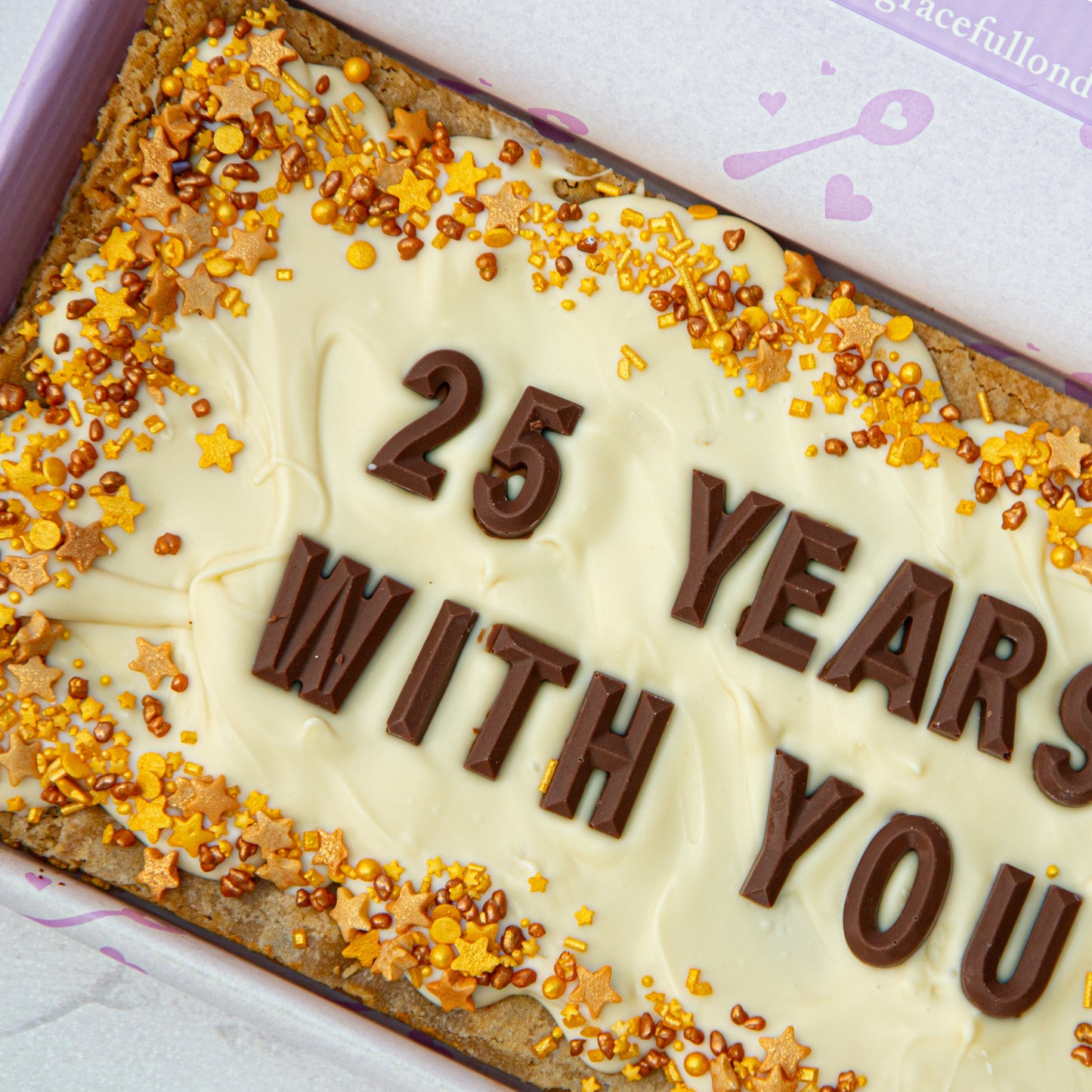 Personalised Anniversary Blondie/Brownie Slab (Regular)