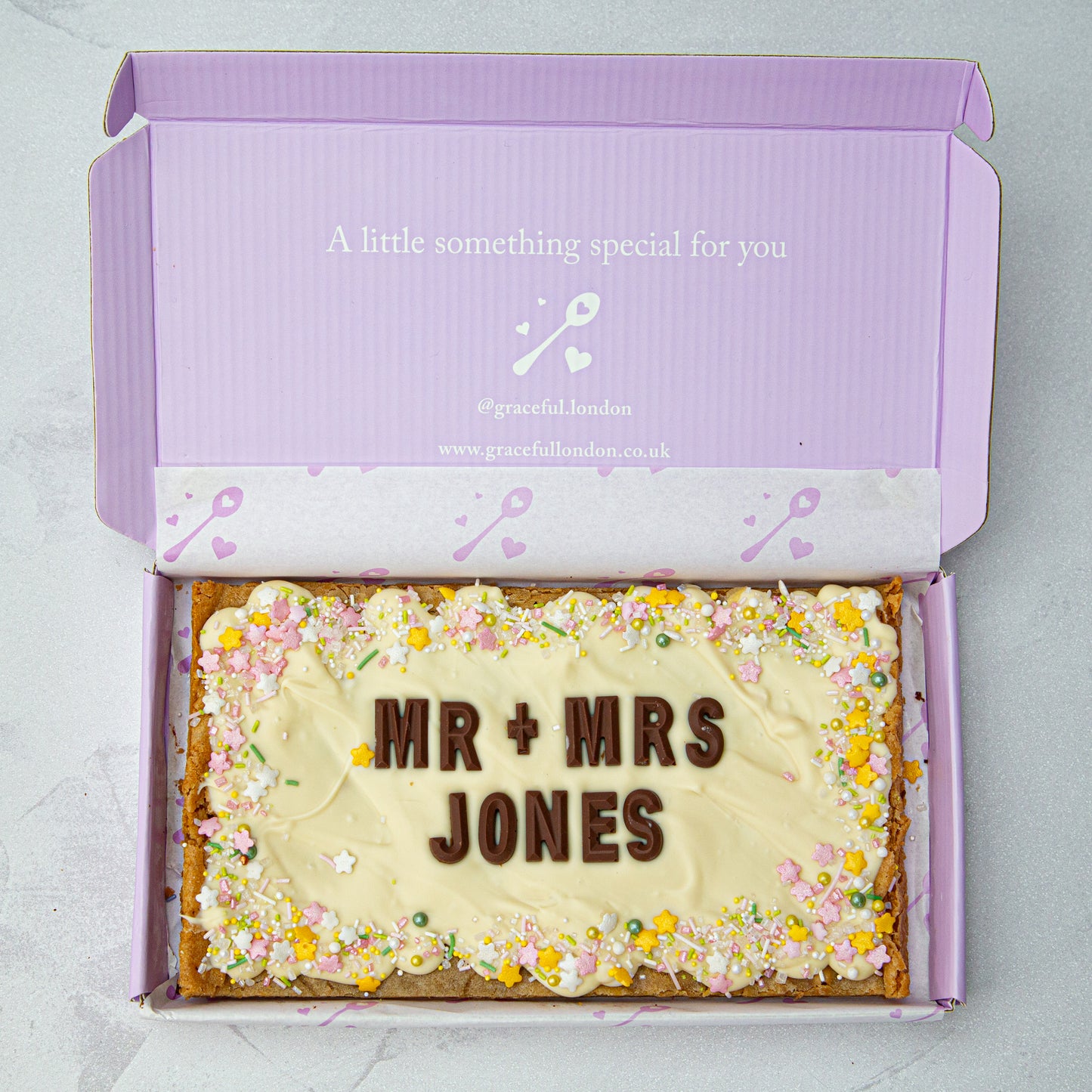 Personalised Wedding/Engagement Blondie/Brownie Slab (Regular)