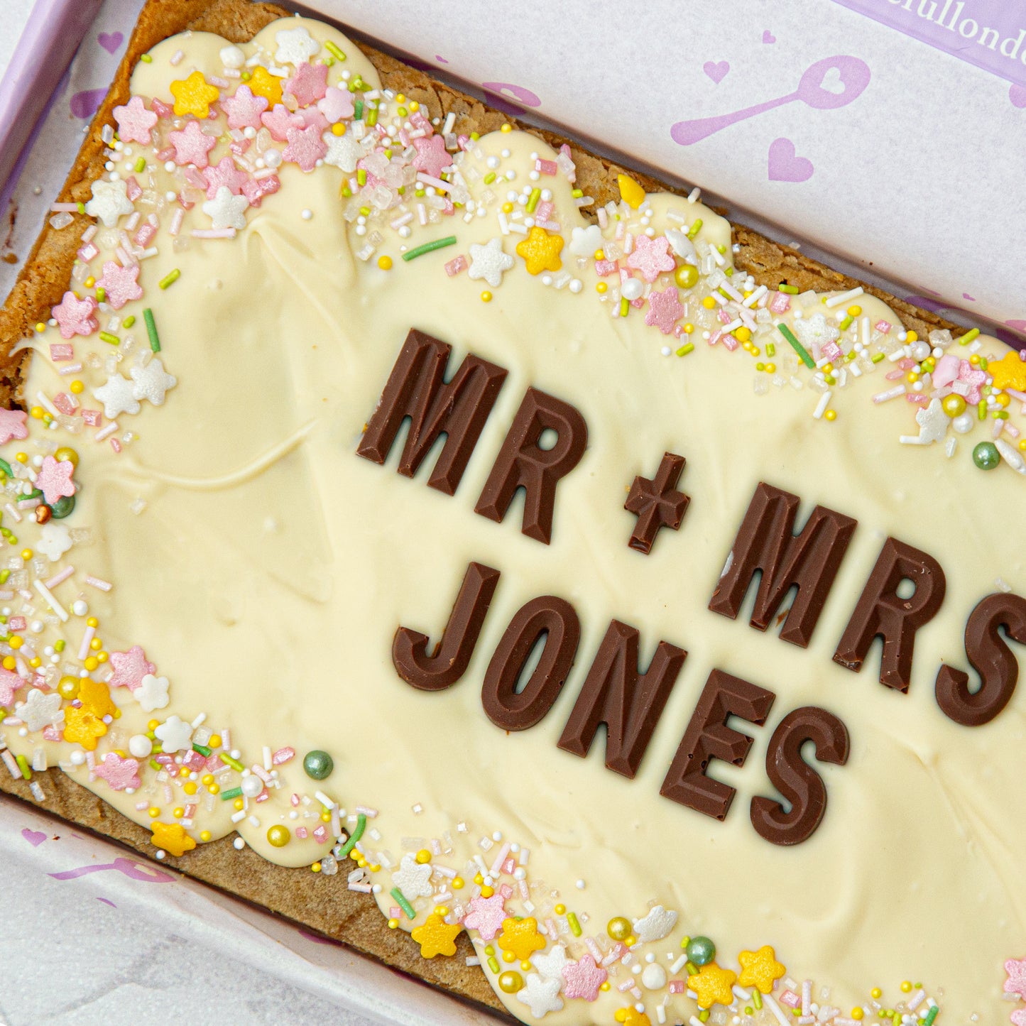 Personalised Wedding/Engagement Blondie/Brownie Slab (Regular)