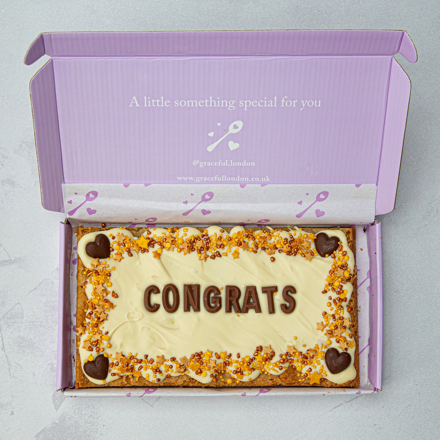 Graceful Wedding/Engagement Blondie/Brownie Slab (Regular)